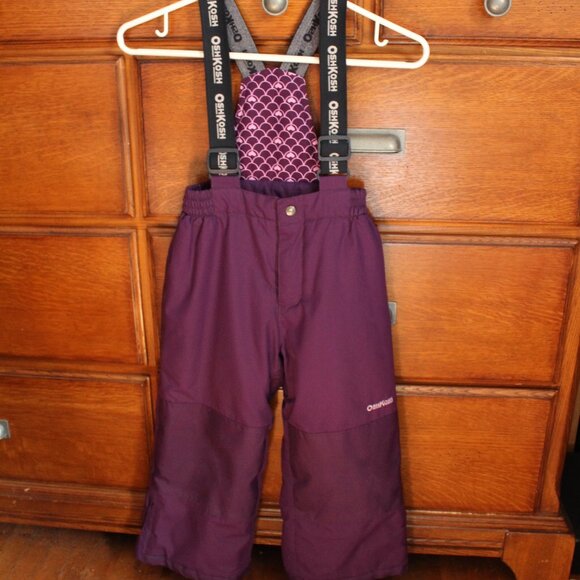 Osh Kosh Size 5 Purple Bib Snow Pants - Picture 1 of 4